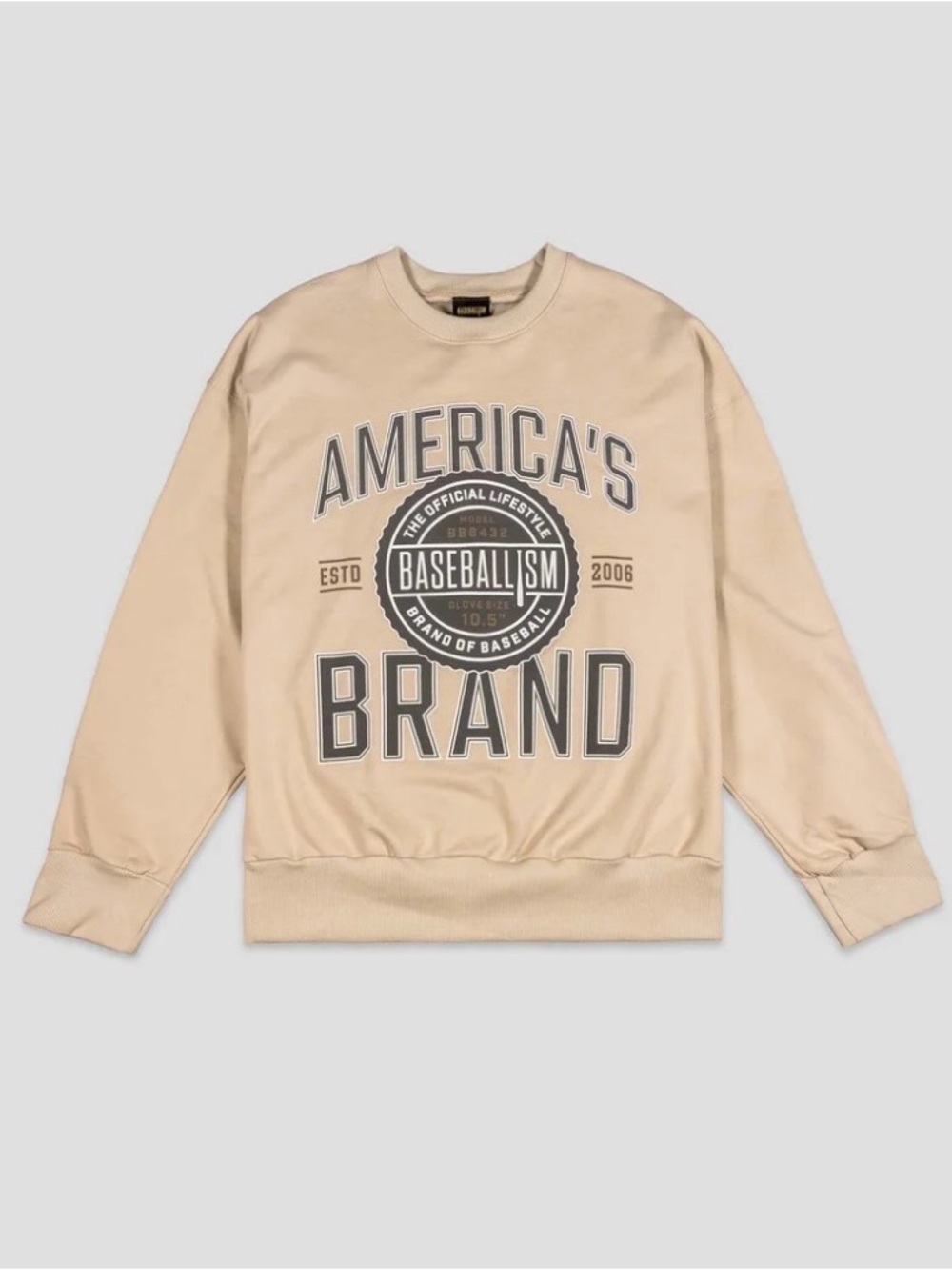 America's Brand Kids Beige Graphic Crewneck Sweatshirt